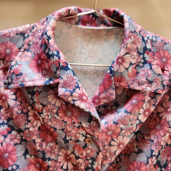 70s vintage floral blouse - Picture 3 of 3